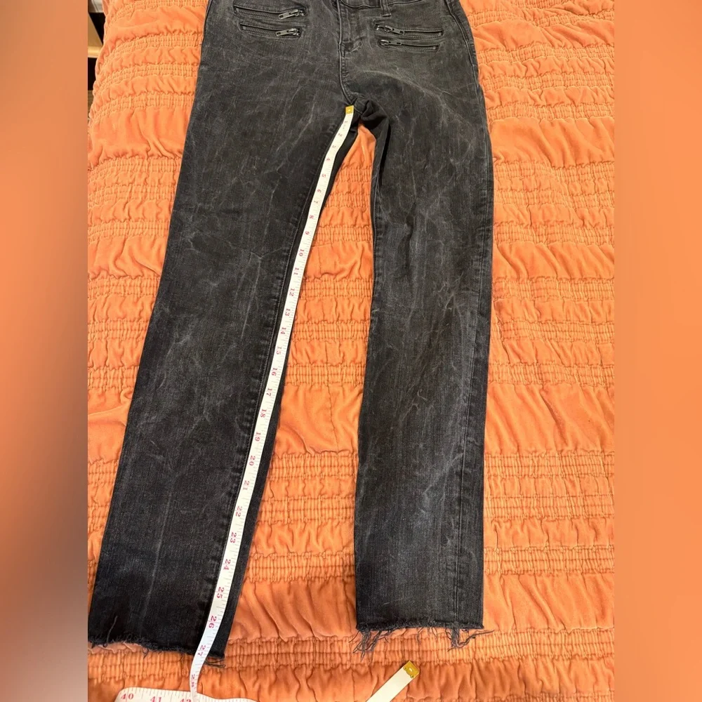 Madewell Zippy Moto Skinny Skinny Jeans - Gray Wash - Size 28 - Picture 6 of 9